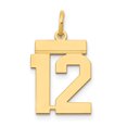 thumbnail image 1 of 14k Yellow Gold Small Number 12 Necklace Charm Pendant Charms, 1 of 5