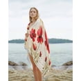 thumbnail image 2 of Red Flowers Beach Towels Oversized Super Absorbent, Retro Farmhouse Botanical Floral Painting Lightweight Bath Towel Quick Dry Sets For Bathroom/Pool/Rv Camping/Beach Play/Gym Room/Picnic 35"x70", 2 of 8