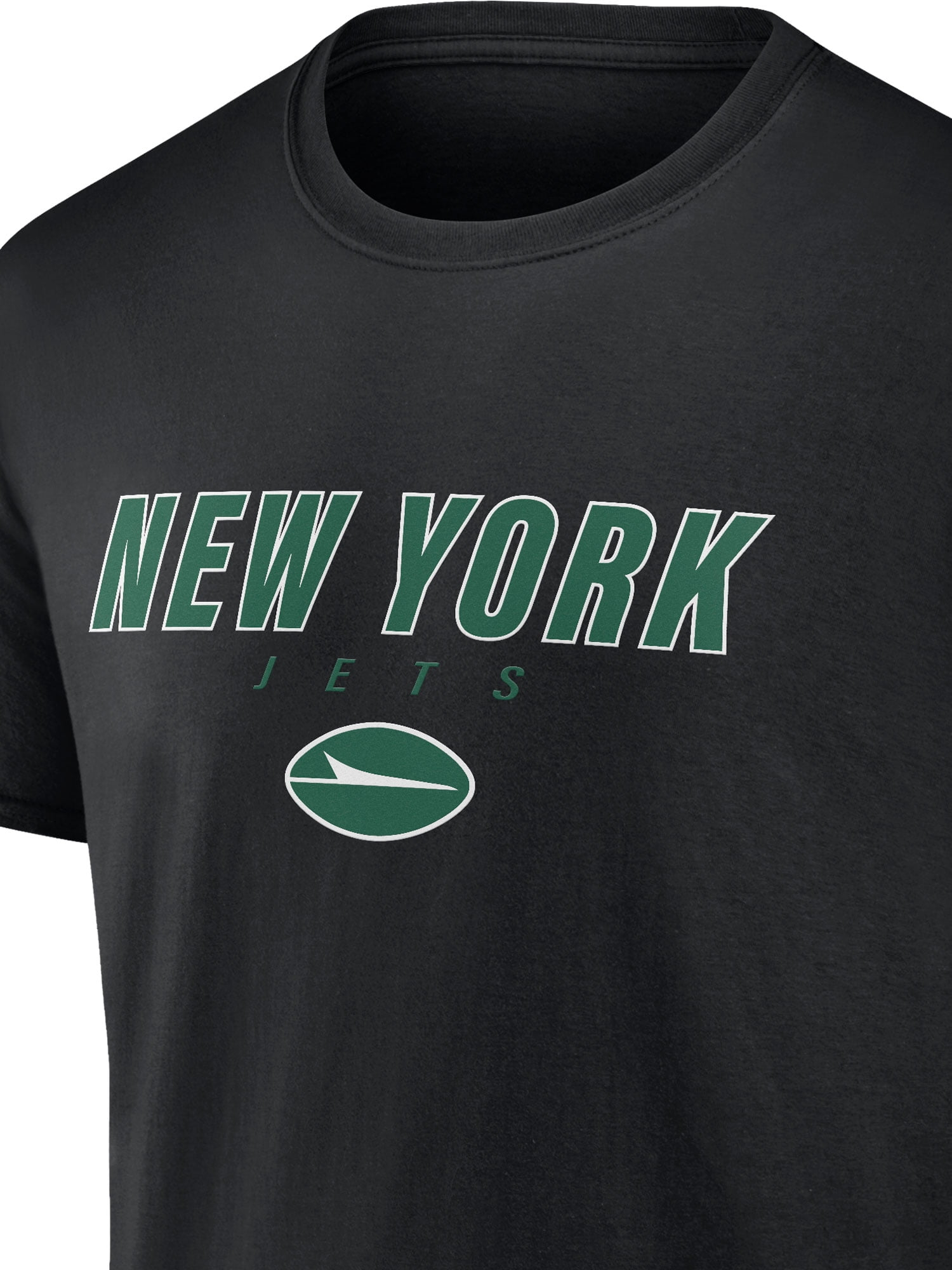 NFL New York Jets Men's Cotton Black Short Sleeve T-Shirt