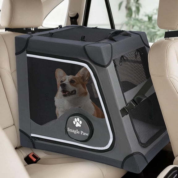 Furggis Portable Foldable Metal Oxford Fabric Pet Travel Crate for Dogs with Removable Washable Soft Cushion
