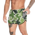 thumbnail image 3 of Aayomet Workout Shorts Men Men Summer Printed Short Pant Casual Loose Short Fashion Tether Pocket Board Short Pant Comfortable Short,Green M, 3 of 4