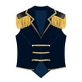 thumbnail image 3 of Haitryli Women's Circus Ringmaster Waistcoat Vest Velvet Tuxedo Uniform Halloween Short Jacket Dark Blue XXL, 3 of 7
