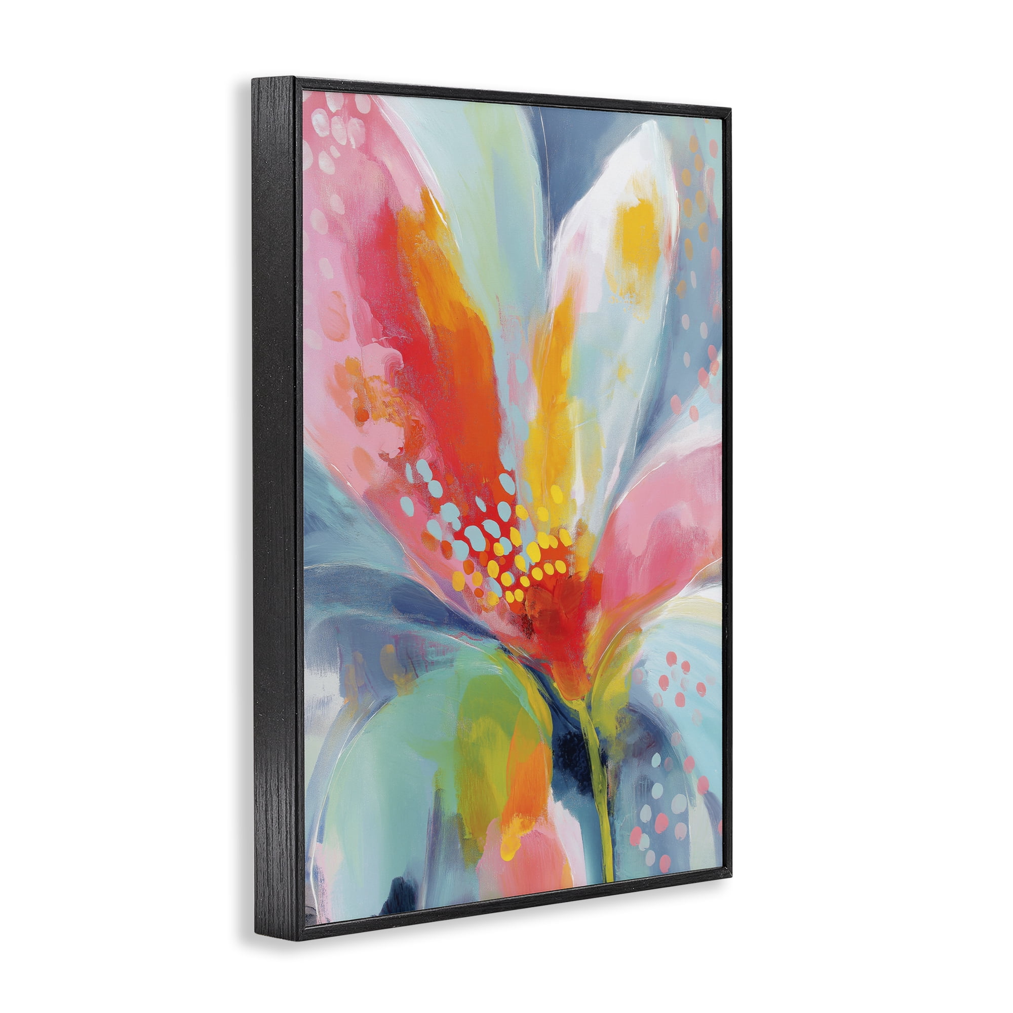 Stupell Industries Dotted Bloom Expression Black Framed Giclee Art, design by Chromatic Storm Studio