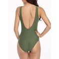 thumbnail image 2 of Women’s Modest One Piece Bathing Suits Tummy Control Swimsuits V Neck Push Up Swimwear Plus Size, 2 of 7