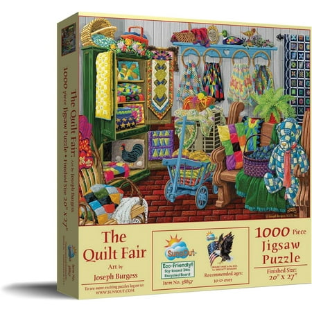 SUNSOUT INC - The Quilt Fair - 1000 pc Jigsaw Puzzle by Artist: Joseph Burgess - Finished Size 20  x 27  - MPN# 38857 price history on PriceWatchPro