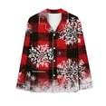 thumbnail image 5 of successthop Christmas Pajamas for Women 2 Piece Plaid Long Sleeve Snowman Shirts Xmas Holiday Sleepwear with Pockets, 5 of 6
