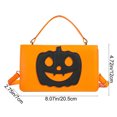 thumbnail image 3 of Sac à Main Citrouille d'Halloween Orange, Sac à Bandoulière en Faux Cuir Suédé, Sangle Réglable, Intérieur Compact, Multiples Compartiments, Design Portable, 1 Pce 0.62 Lb, 3 of 7