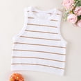 thumbnail image 2 of Women's Ribbed Tank Tops Striped Crew Neck Cropped Top Soft Stretch Going Out Summer Camisole Yellow M, 2 of 8