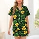 thumbnail image 2 of Camiseta de Manga Corta con Botón de Impresión con Conjunto de Pantalones Cortos a Juego, Conjunto Corto de Verano para las Mujeres Outfit Casual, 2 of 6