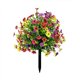 thumbnail image 1 of Árbol topiario artificial con flores violetas, arbustos artificiales para exteriores con estaca para decoración de jardín y porche., 1 of 8
