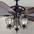 thumbnail image 2 of Mirabelle 3-light 5-blade 52-inch Black Metal and Crystal Lighted Ceiling Fan (Optional Remote), 2 of 5