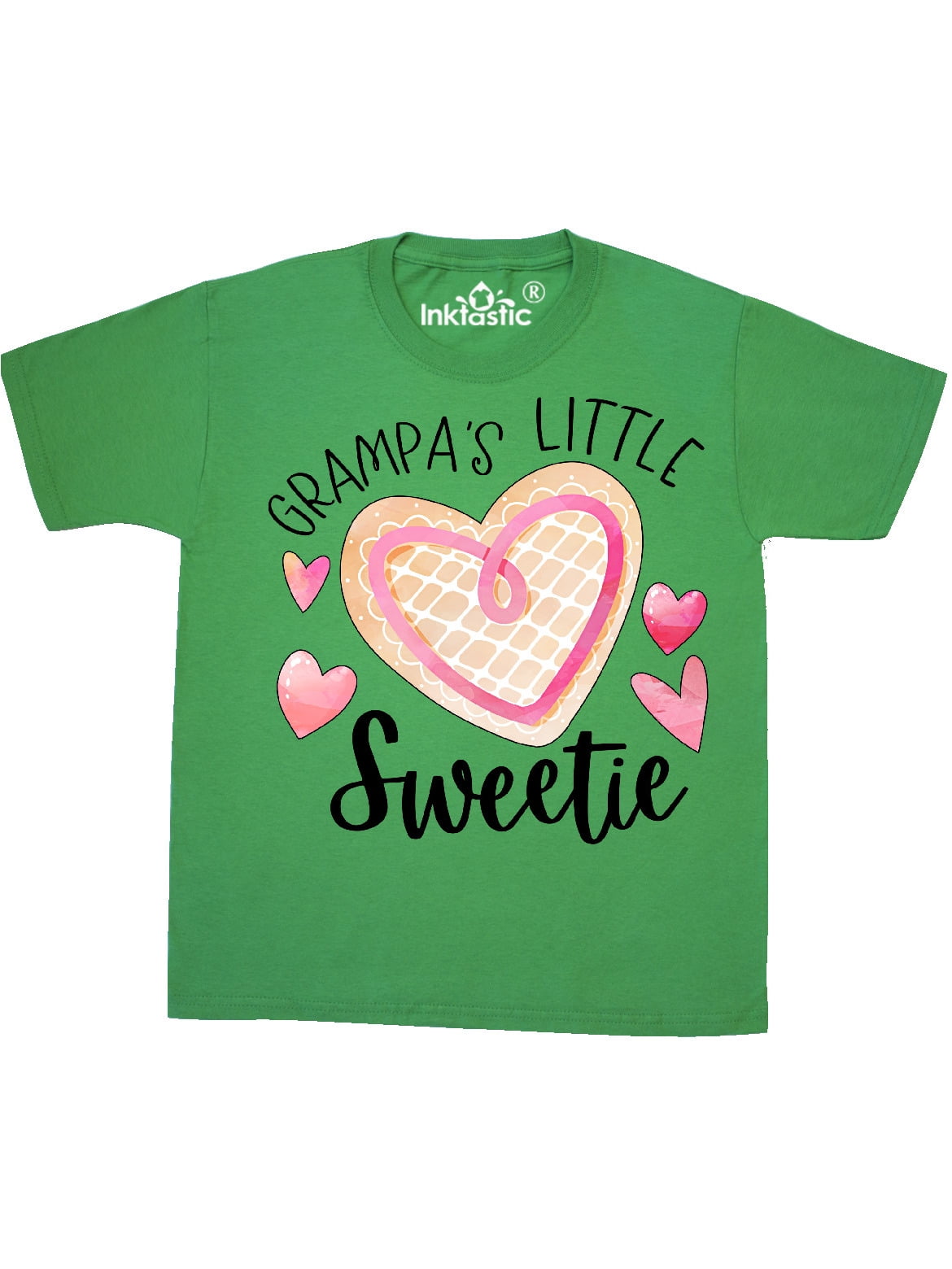 Grampa's Little Sweetie with Pink Heart Cookie Youth T-Shirt - Walmart ...