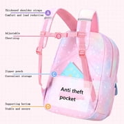 Ficcug School Bag Backpacks for Girls,Shoulder Children School Bookbags for Kids,Primary School Season Gift,Pink