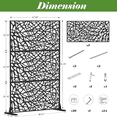 thumbnail image 3 of Tcbosik 48"W x 70"H Metal Privacy Screen, Indoor & Outdoor Free Standing Decorative Privacy Fence, Decorative Privacy Panel & Garden Divider, Easy Assembly, Black, 3 of 9