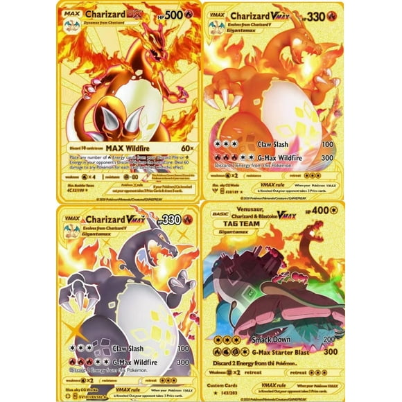 4 VMAX Classic Game Metal Card - Fun Childhood Gift