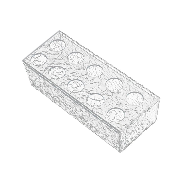 Florero de acrílico Rectangular Floreros largos Centros de mesa Floreros de acrílico Flores para mesa de comedor Oficina Estante de escritorio 10 hoyos