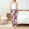 thumbnail image 6 of Lsque Lilies Flowers Print Women's Pajama Pants, Lounge Pant - Comfortable Home Wear,Elastic Waistband, Stylish Design-Medium, 6 of 9