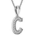 thumbnail image 2 of Dazzlingrock Collection 0.10 Carat (ctw) Round White Diamond Fancy Letter 'C' Initial Pendant 1/10 CT, 14K White Gold, 2 of 6