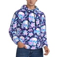 thumbnail image 2 of Naloa crystal Skull flower leaf Men's Casual Hooded Collar Drawstring Hoodies Pullover Sweatshirts Casual Long Sleeve Shirts-Small, 2 of 7