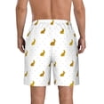 thumbnail image 3 of Kdxio Gold Rabbit Pattern Mens Casual Shorts - Drawstring Summer Beach Sports Shorts for Men, 3 of 9