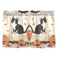 thumbnail image 7 of Yayeee Kitchen Curtains Tier Pair Light Filtering 27"x36" Rod Pocket Short Cafe Window Panel, Gray Cartoon Halloween Cat, 7 of 7