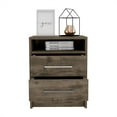 thumbnail image 3 of TUHOME Eter Nightstand  Engineered Wood Nightstands in  Brown, 3 of 9