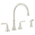 thumbnail image 3 of American Standard Delancey 2-Handle Standard Kitchen Faucet with Side Sprayer in Brushed Nickel, 3 of 4