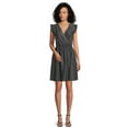 thumbnail image 3 of Time and Tru Women's Surplus Flutter Sleeve Mini Dress, 3 of 5
