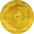 thumbnail image 1 of Ahgly Company Machine Washable Indoor Round Persian Yellow Traditional Area Rugs, 4' Round, 1 of 4
