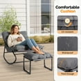 thumbnail image 3 of UBesGoo Patio Rocking Chair with Ottoman, Metal Rocker Seating with Soft Cushion for Outdoor and Indoor, Gray, 3 of 6