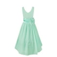 thumbnail image 2 of renvena Girls Toddler Kids Flower Chiffon Pleated Bridesmaid Wedding Pageant Party Dress Turquoise 4, 2 of 7