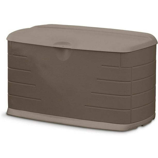 rubbermaid deck box seat storage patio garden indoor