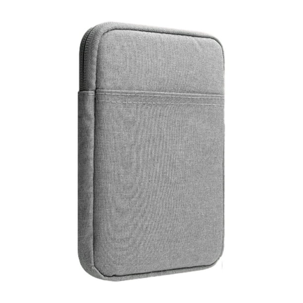 Injueey Bolsas protectoras fáciles de llevar, buena protección para Kindles, bolsillo exterior, cierre de cremallera, bolsa para libros Electrónica gris claro 6 pulgadas