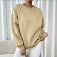 thumbnail image 2 of Women's Sweatshirt Crewneck Tunic Tops Women'sLong Sleeve Solid-color Drop-shoulder Crew-neck Casual Sweatshirt, 2 of 9