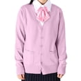 thumbnail image 1 of GPOECD Women's Cardigan Sweaters 2025 Fall Oversized Open Front Button V Neck Lightweight Cardigans Knit Outerwear Pink,S, 1 of 4