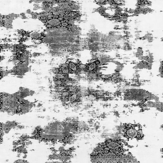 Ahgly Company Indoor Square Abstract Gray Modern Area Rugs, 8' Square