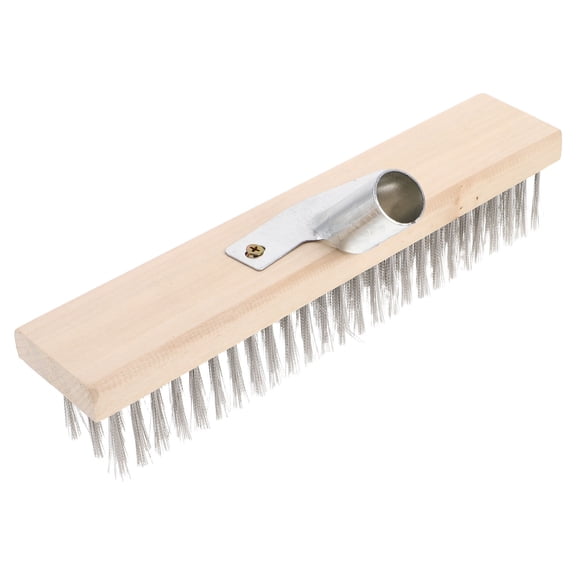 NICEXMAS Stainless Steel Carbon Brush Tool with Wire Floor Scrub for Concrete Floors and Kitchen Tiles, 1 Set