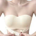 thumbnail image 2 of Aayomet Sports Bra Strapless Gathering Non Slip Wrapping Chest Anti Glare Bra Beautiful Back Front Button and (Beige, 32), 2 of 4
