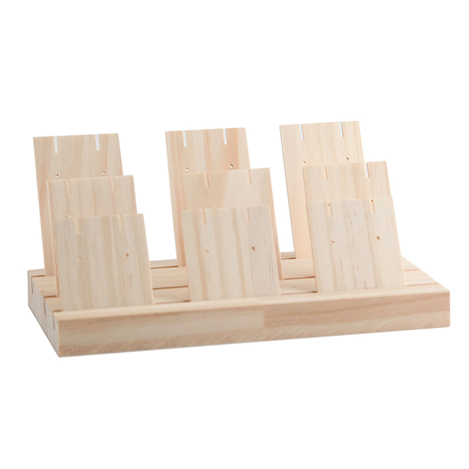 Wooden Earring Display Groove Portable Showcase Racks Large Capacity