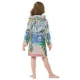 thumbnail image 7 of FORMRS Niños Bathrobe Unisex Hooded Robe Soft Plush Pajamas Sleepwear, Size 4-6T, Pink Seaside, 7 of 7