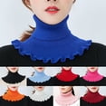 thumbnail image 2 of High Neck Ruffle Edge Pullover Collar Autumn Winter Windproof Knitted Neck Guard Scarf for Outdoor, 2 of 8