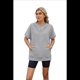 thumbnail image 2 of Sudadera con Capucha de Media Cremallera para Mujer, de Corta, Informal, con Bolsillos. Gris L, 2 of 10