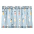 thumbnail image 7 of Yayeee Kitchen Curtains Tier Pair Light Filtering 27"x24" Rod Pocket Short Cafe Window Panel, Blue Rabbits, 7 of 7