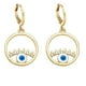 thumbnail image 1 of Pendiente colgante hueco con forma de ojo azul turco, tendencia chapada en oro de 18 k, SHED306-2, 1 of 4