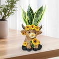 thumbnail image 3 of Darzheoy Highland Cow Figurines Spring Sunflower Highland Cow Gnomes Scottish Resin Statue Calf Lovers Gifts for Summer Home Office Tiered Tray Table Decor, 3 of 6
