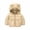 Khaki, variant on Unisex Kids Boys Girls Long Sleeve Hooded Down Jacket, Windproof Warm Casual Outerwear for Winter Light Padded Daily Coat Pink 2-3 Years