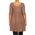 thumbnail image 4 of Women's Plus Size 3/4 Sleeves Babydoll Solid Tunic Top Dress, 4 of 5