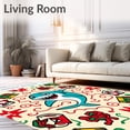 thumbnail image 2 of ODIKA 8'x10' Machine Washable Non-Slip Area Rug, Holiday Ocean Scene with Cheerful and Decorative Gift High Traffic Rug with Pad, Beige, 634110, 2 of 8