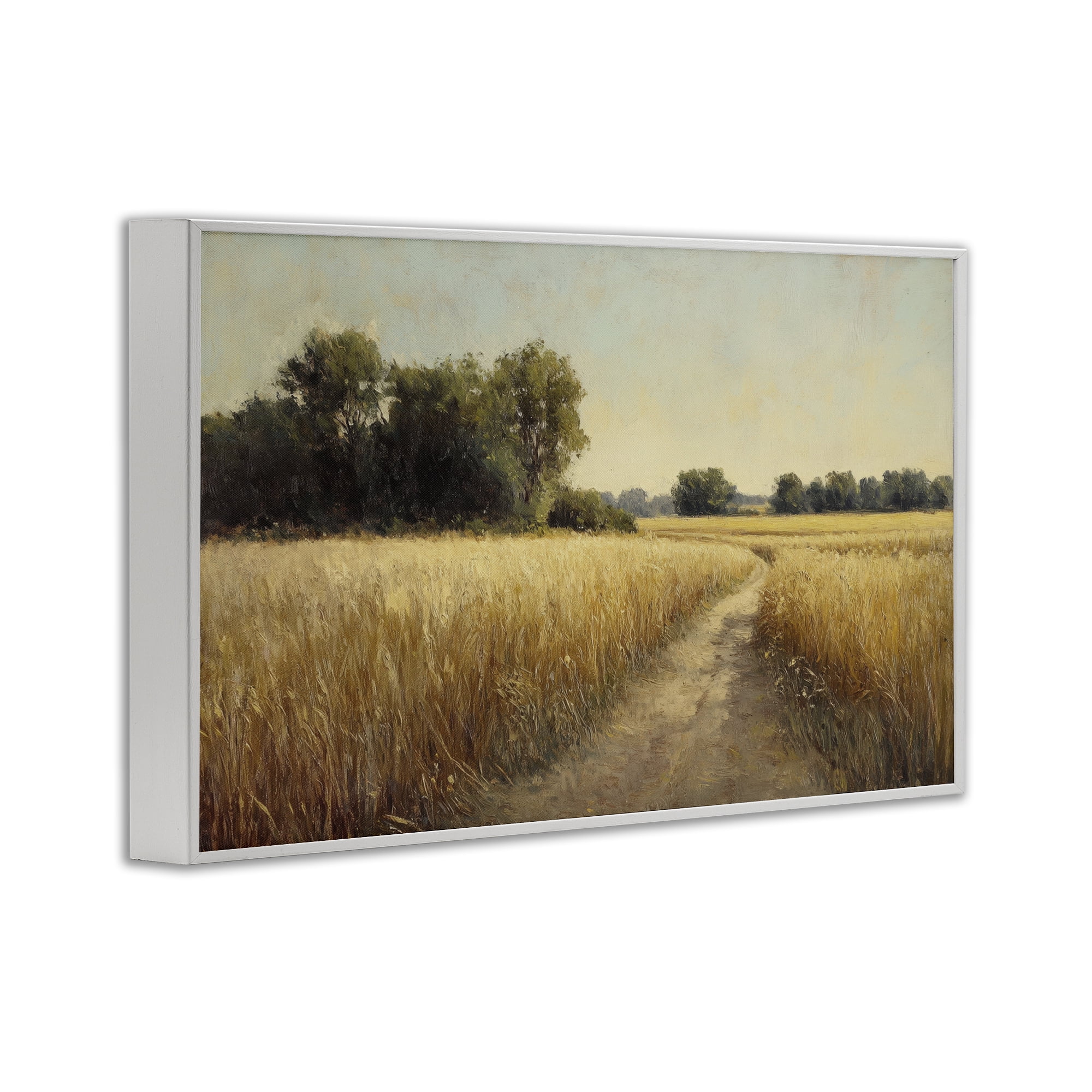 Stupell Industries Sunlit Country Wheat Path White Framed Giclee Art, design by Petal Prints Design