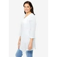 thumbnail image 3 of Woman Within Plus Size Handkerchief Hem Henley Tunic, 3 of 5